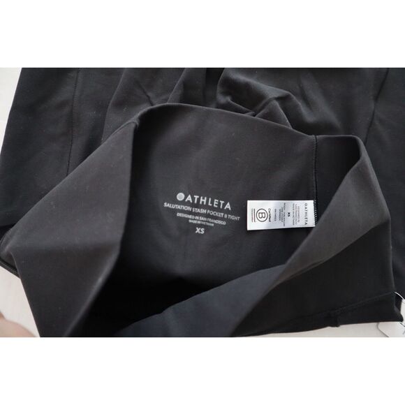 ATHLETA Women Sz XS Black Salutation Stash Pocket High Rise Tight Leggings - Picture 5 of 6